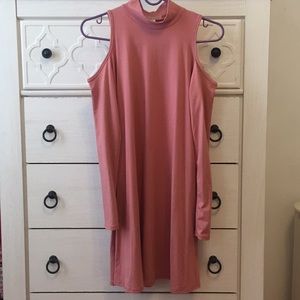 Pink Cold Shoulder Dress